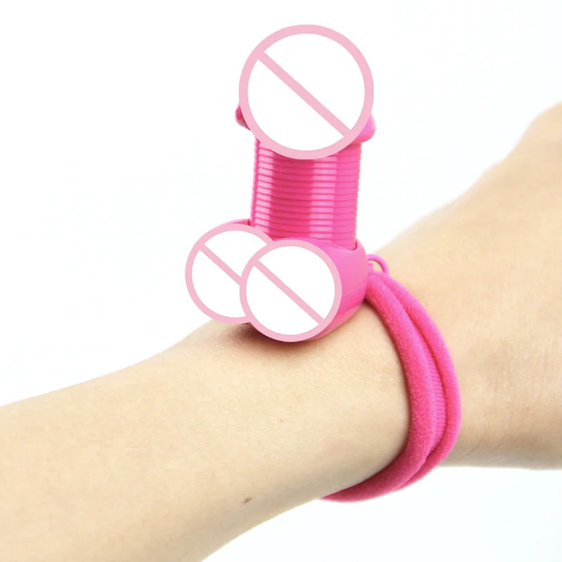 New Product Explosion Popular Design Band Ring Male Genitalia Sex Toys Hair Tie Creative Gift Sexy Male Penis Cock Hair Tie