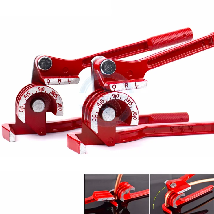 3-in-1 Pipe Tube Bender Tool - 1/4" 5/16" 3/8" Aluminum Lever Bender For 90 Degree Bends