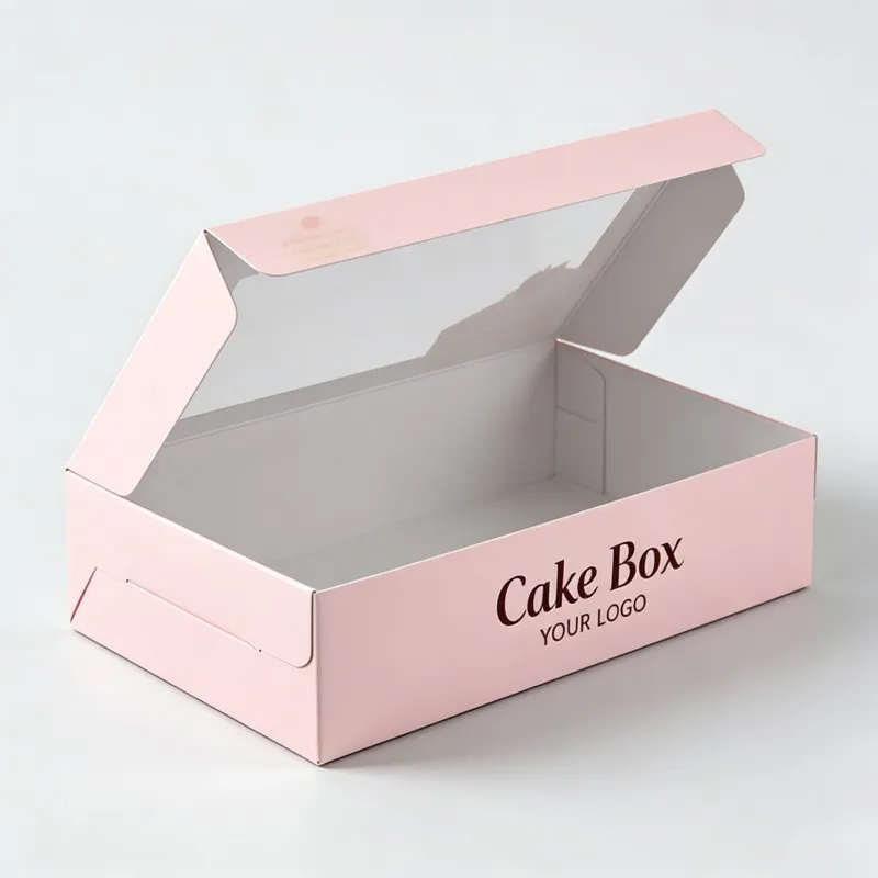 Scatola per torte piccola, pieghevole, riciclata, facile da assemblare, personalizzabile, per imballaggio alimentare, scatola in carta per ciambelle e torte