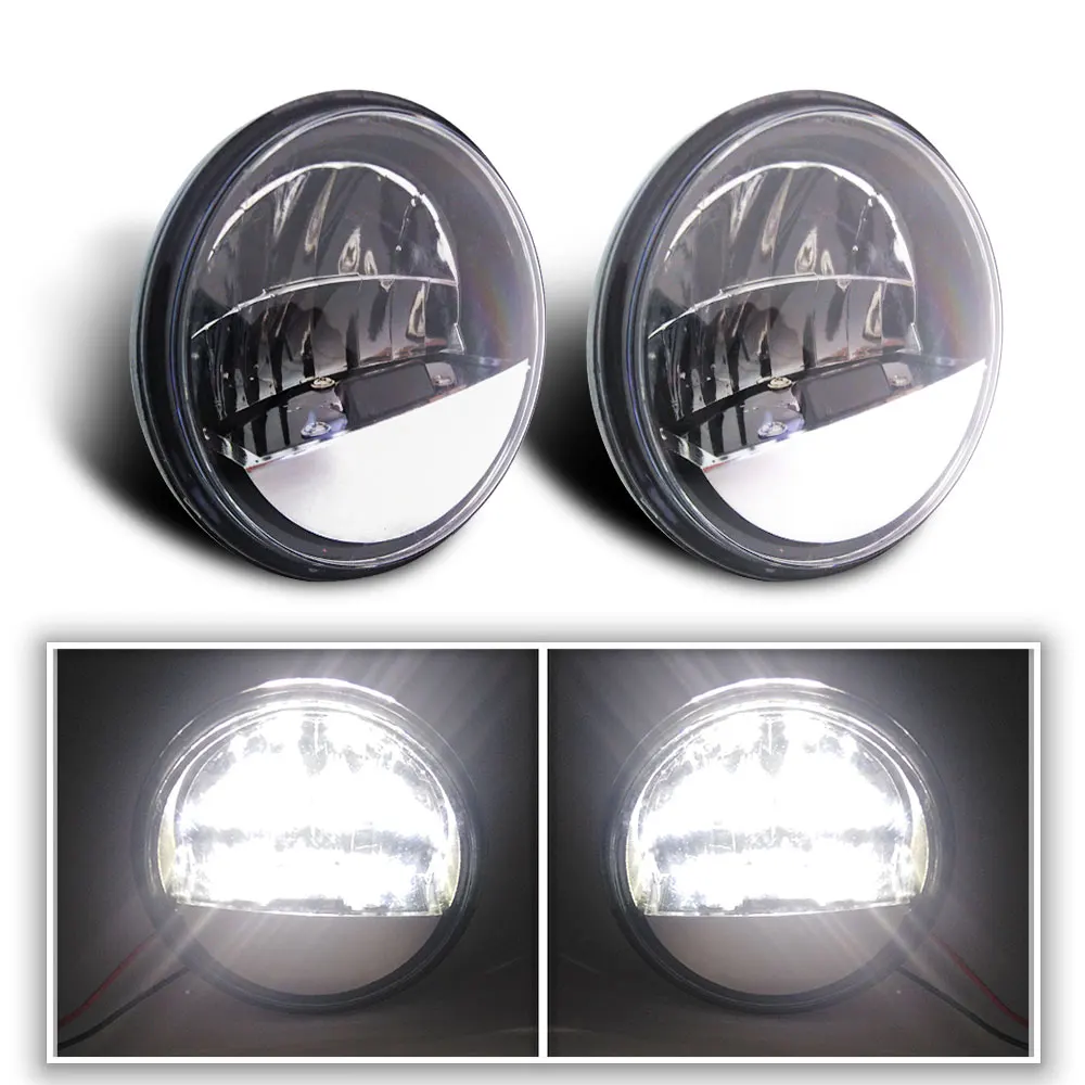 Paire De Feux Antibrouillard 4,5 Pouces Avec Yeux Démon Rouges - Pour Road King, LED, 12V
