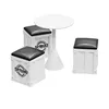 White one table and three chairs