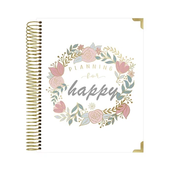 planner 2024-2025 Custom transfer printing rose gold foil spiral Organizer Hardcover journal diary Notebook wedding planner