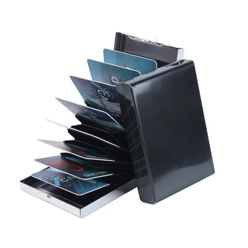 Minimalist metal Wallet for Men- Slim Aluminum Metal Money Clip Wallet carbon fiber Card Holder RFID Blocking Cash Clip