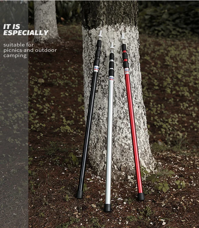 Lightweight Aluminum Telescopic Camping Tarp Tent Pole Outdoor Adjustable Awning Pole