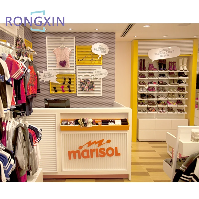 Child Clothing Display Cabine Baby Clothing Store Shelves and Clothe Shop  Furniture and Kids Clothes Shop Decoration