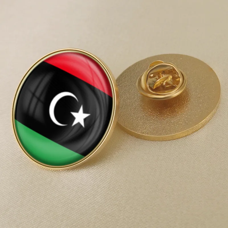 High Quality Flag of Libya Crystal Gel Drop Badge Brooch Flag Badges of All Countries in the World