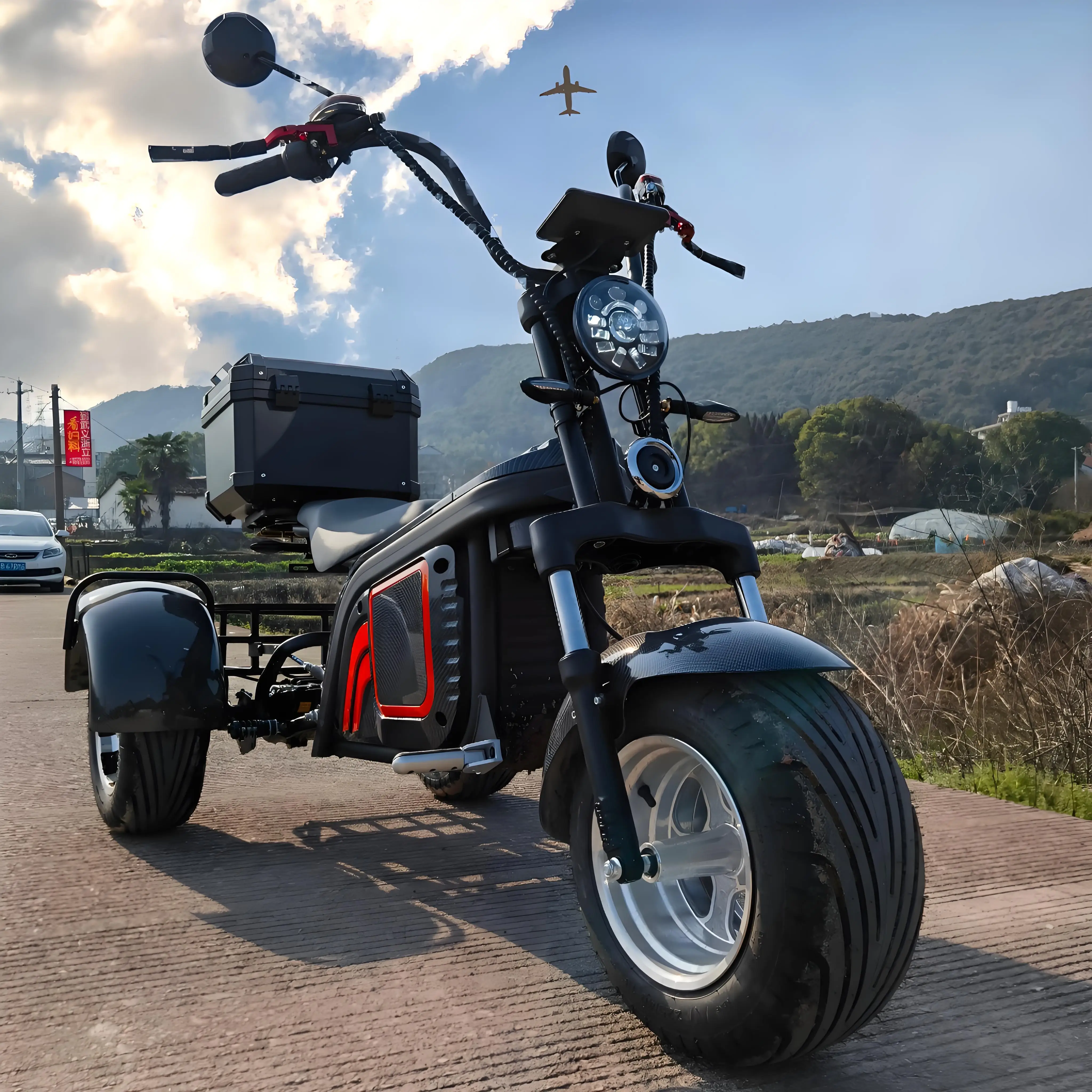 Factory New EEC COC Vehicle 2 Wheel Big Fat Tyre Standing Citycoco Two Seat Electric Scooter For Adults