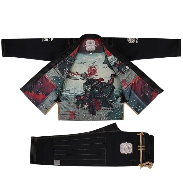 Full Customized Inside Sublimation Lining Black Pearl Weave Bjj Gi