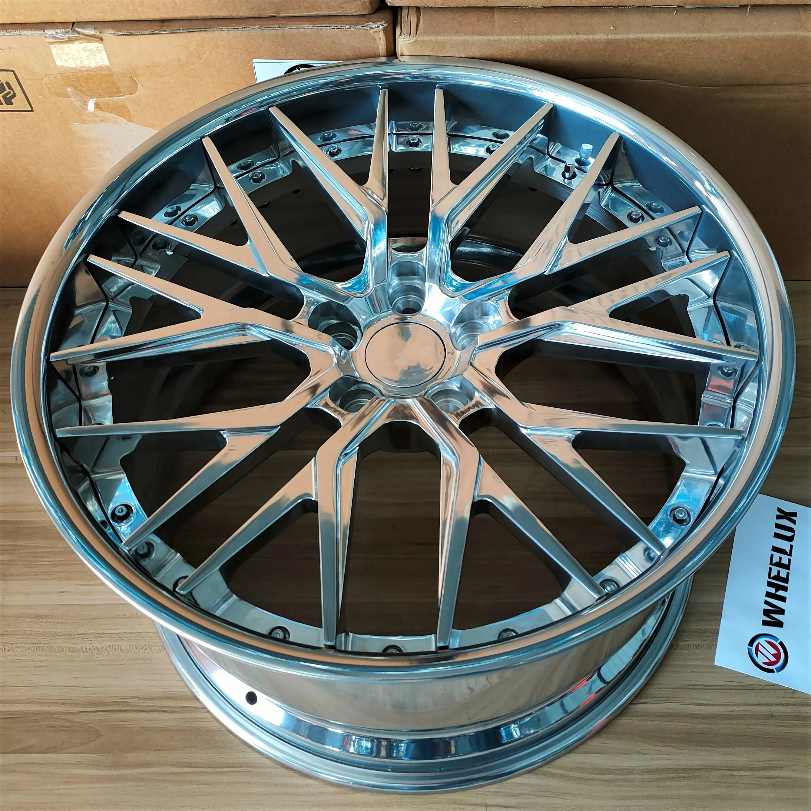 Forged Two Piece Rim Outer Lip All Polished Silver Rims 18 19 20 21 22 Inch PCD 5X120 for corvette C8 C7 ZR1 Z06 C6 C5 Wheels