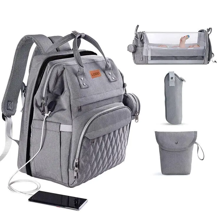 Amazon.com: BabbleRoo - Mochila para pañales, bolsa de pañales para bebé,  multifuncional, impermeable, mochila de viaje con cambiador y correas para  cochecito y chupete, unisex y elegante : Bebés