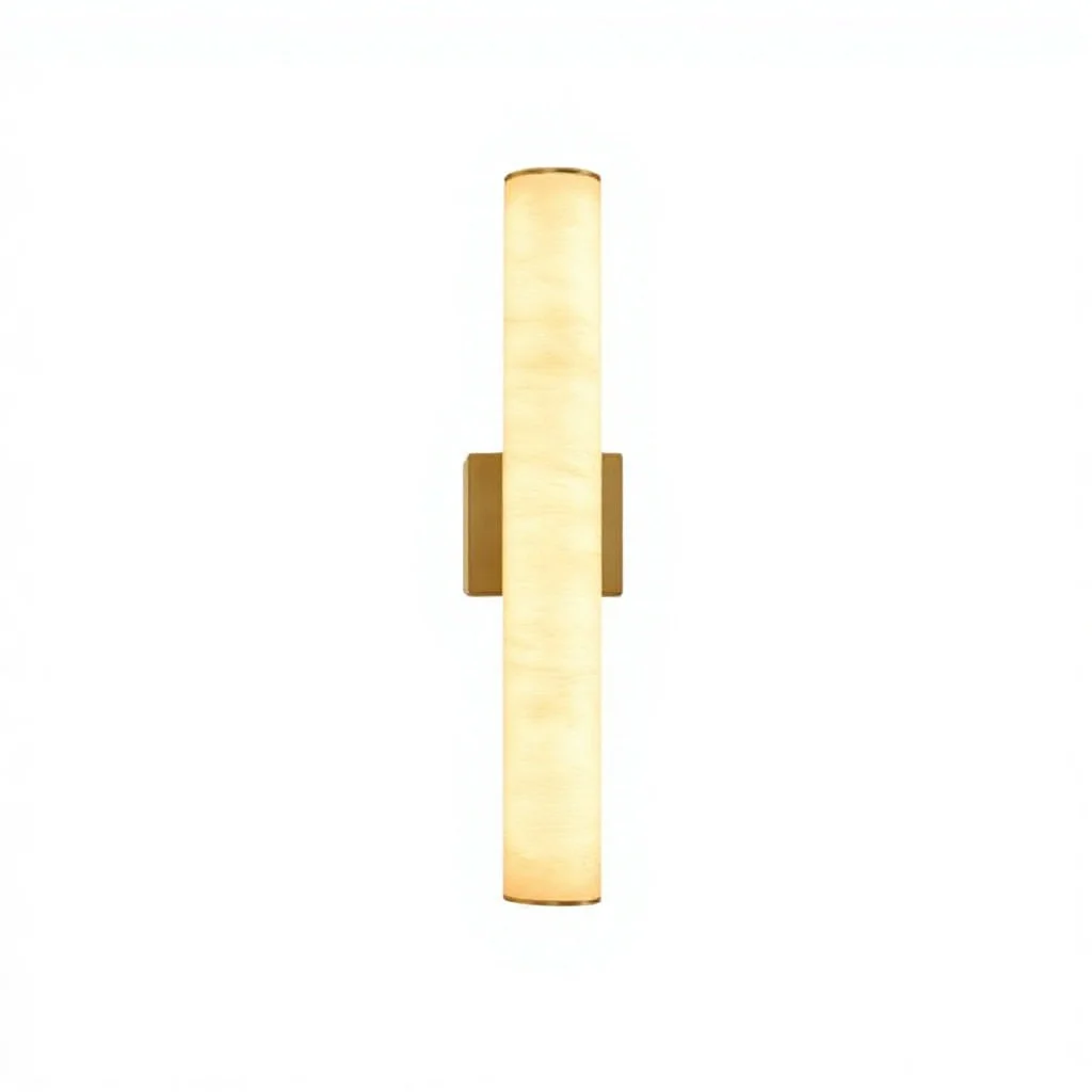 Luxurious High-end All-copper Marble Modern Minimalist New Chinese-style Long Strip Wall Lamp for Living Room