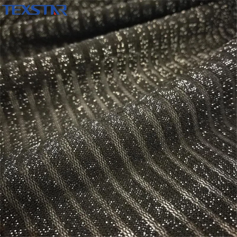 2 way stretch черные блестящие нашивки полиэстер спандекс сетчатая ткань