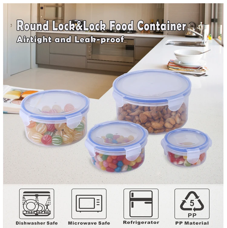 4Pcs Food Storage Containers with Lids Airtight Leak-Proof