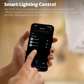 GODOX-P260C PRO Bi-Color LED Panel Light Dimmable Studio Video Light Lamp Video Production Vlogging Phones Photography detail image