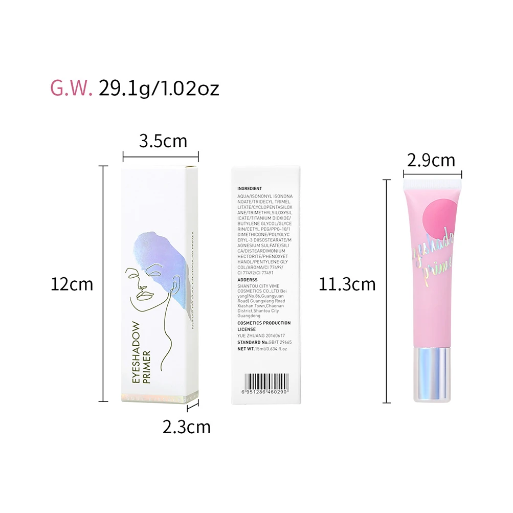 6 цветов трубка белая коробка Тени для век Грунтовка легко наносится индивидуальному заказу