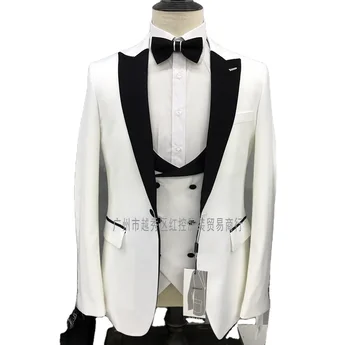 High quality casual solid color men wedding commercial casual suit set 3 piece suits set for men comfortable men's suits set