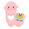 Mordedor de silicona de alpaca rosa