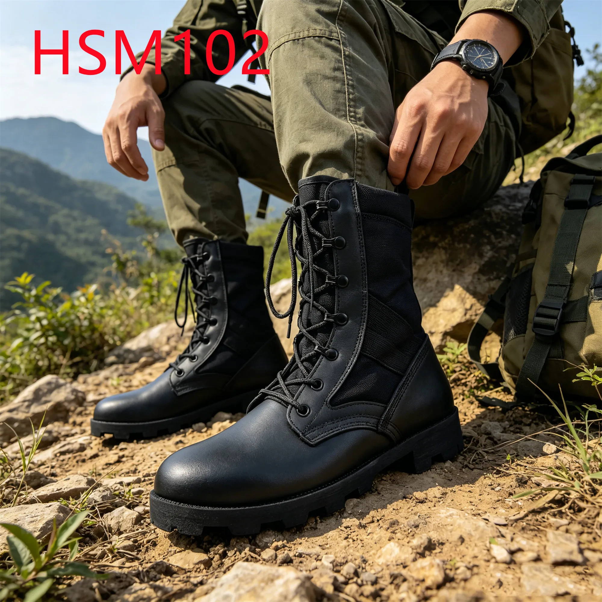 HY, hegymenti mentéshez – egy pár kapható, magas nyakú taktikai felszerelési csizmák, vízrepellens nylon anyagból, klasszikus harci csizmák, HSM102