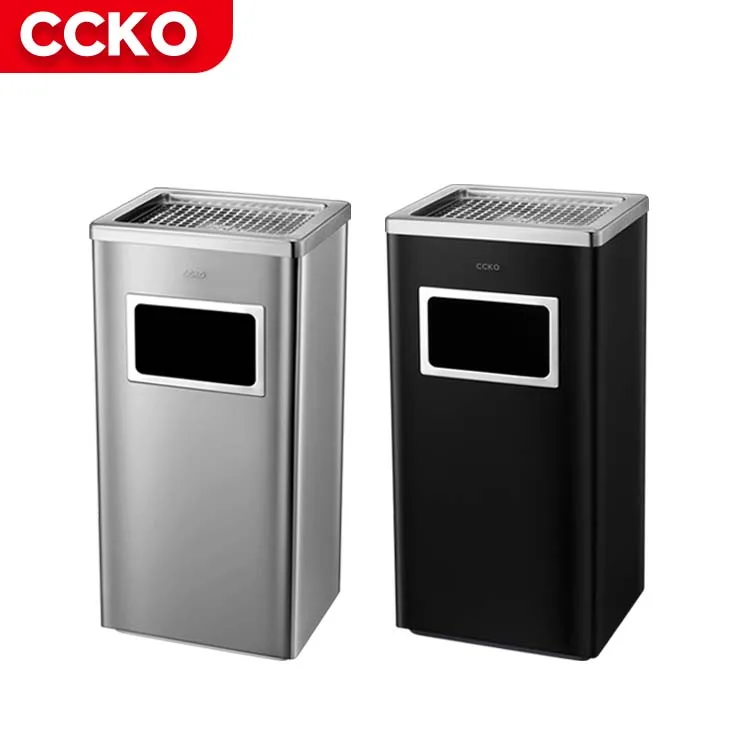 commercial cigarette bins Hotel Lobby Black 15L Commercial Cigarette Ash Garbage Bins for Sale  Commercial Outdoor Trash Can With Pedal Metal Waste Bins