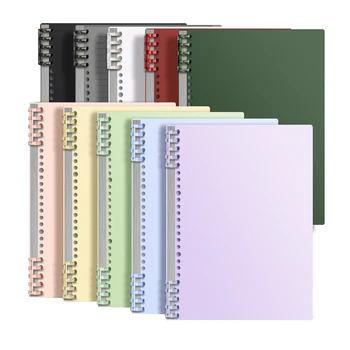 B5 Size Hand Coil Loose-Leaf Notebook with Horizontal Lines Inside Student Office Stationery PP Cover Paper Diary for Gift