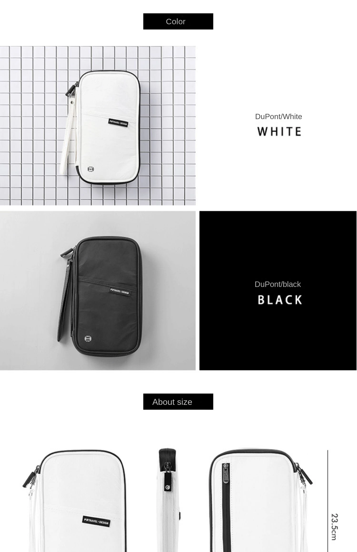 Dupont Paper Antitheft Brush Multifunctional Passport Case For