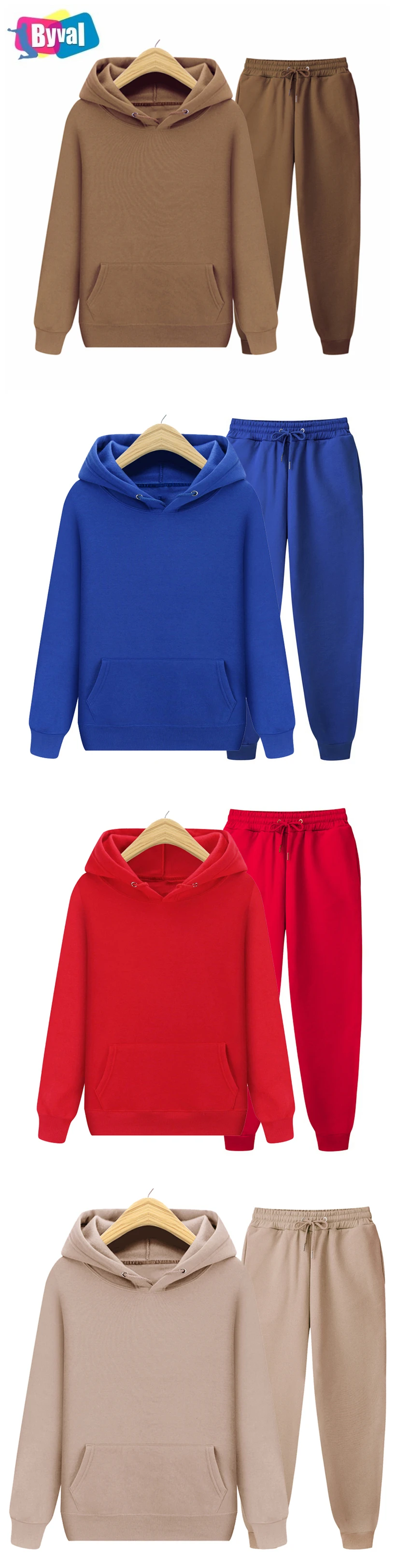 Wholesale Unisex Winter Tracksuits Custom 100cotton Fleece Solid Color