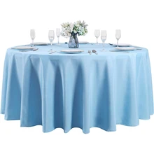 Wholesale Round Polyester Tablecloth Shaoxing Table cloth linens Party 132 inch Wedding Table Cloths for Event