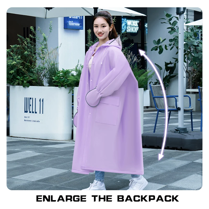 Modern camping raincoats waterproof Girls and boys raincoat Wholesale plastic EVA rain coat Hiking with hood manufacture