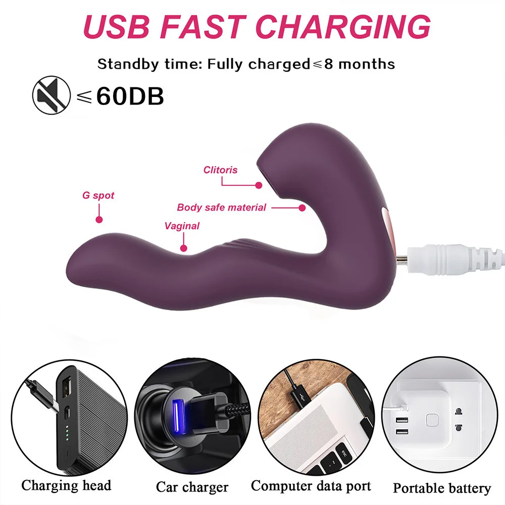 3in1 G-Spot Clitoral Vibrator Sex Toys For Woman Adult Sex Products Silicone Dildo With 10 Vibration 5 Beating 5 Sucking Modes%_voghion.com