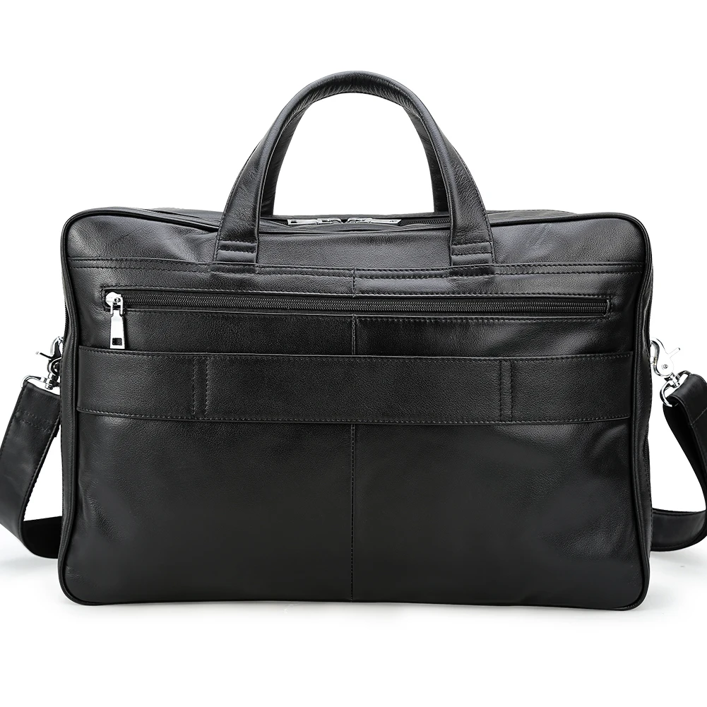 TIDING OEM ODM Custom Large Capacity Soft Top Grain Genuine Leather Briefcase