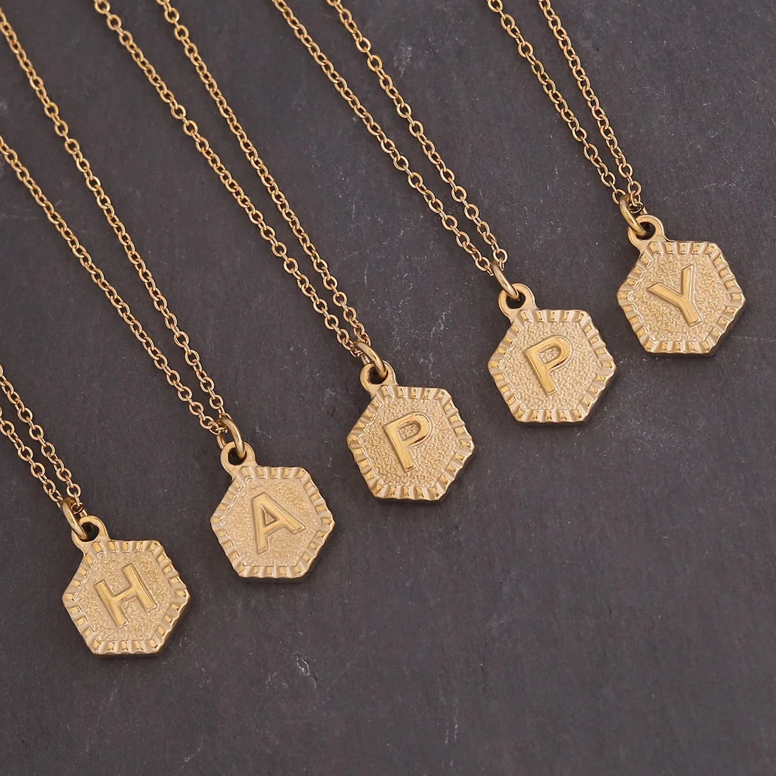 18k Gold Thin Chain Capital Initial 