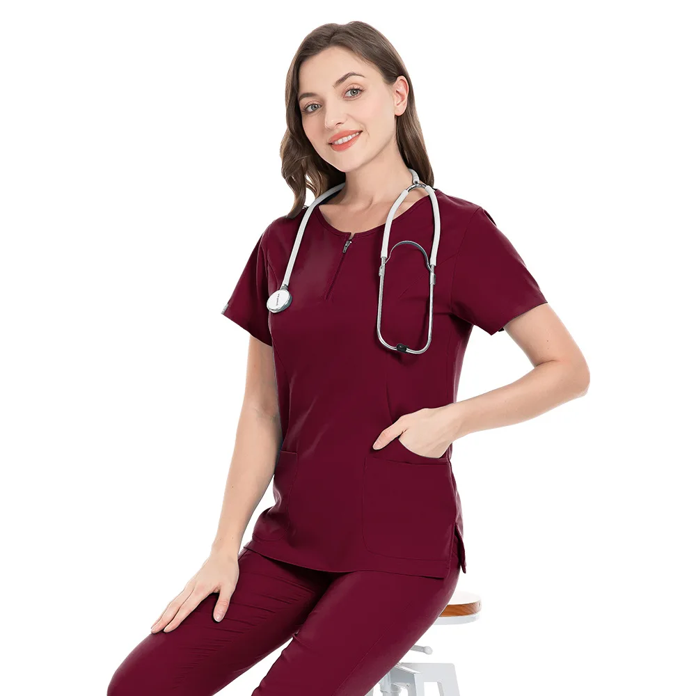 Hot Selling Elastic Custom logo Girls Hospital Uniforms Scrubs for Women Medical Lab Coats Nurse Uniform Nurse Scrub Sets