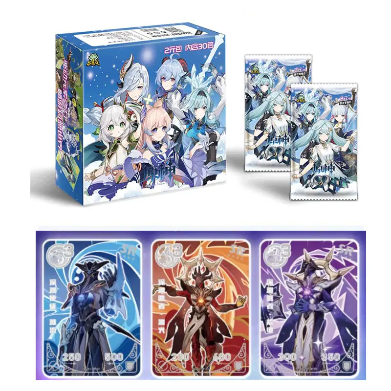 Оптовая продажа, игра с маленькой лягушкой Genshin Impact, низкая цена, Мультяшные детские игрушки, торговая карта, игра, аниме коллекционные карты, индивидуальная карта