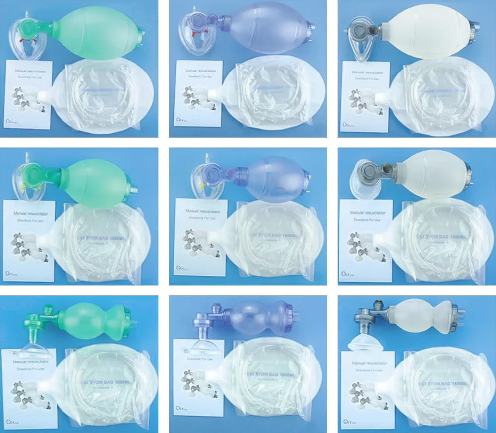 成人BVM手持式呼吸手动复苏器袋阀氧气面罩