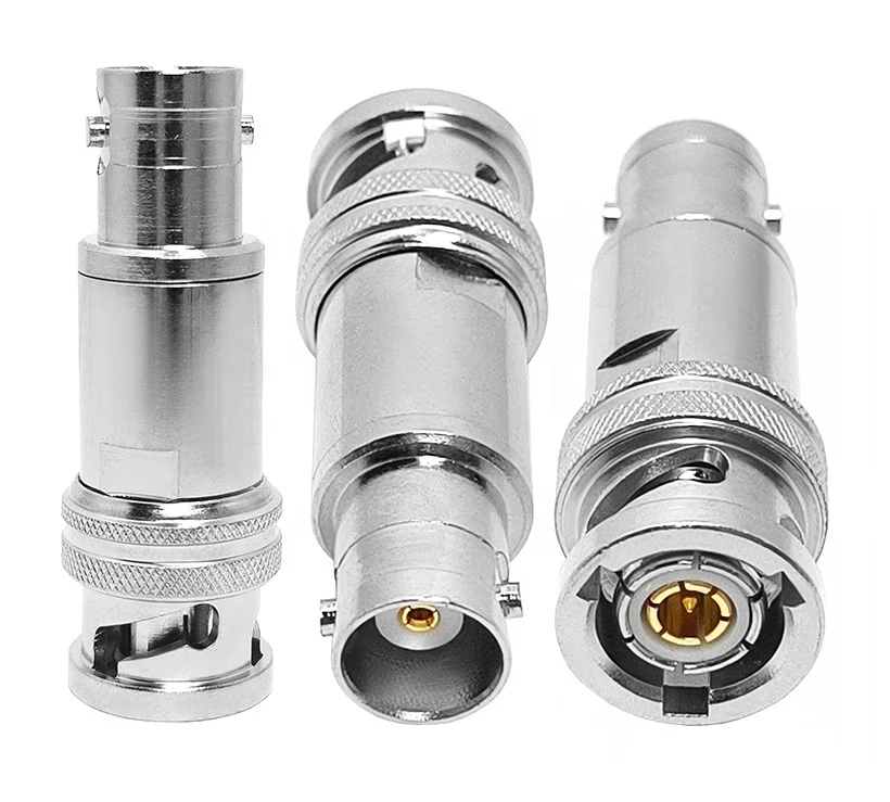 3-conductor Triaxial Interface to 2-conductor Coaxial RF Adapter BNC Female Jack to TRB 3 Lugs Male Plug ADBJ20-E1-PL75 Adapters