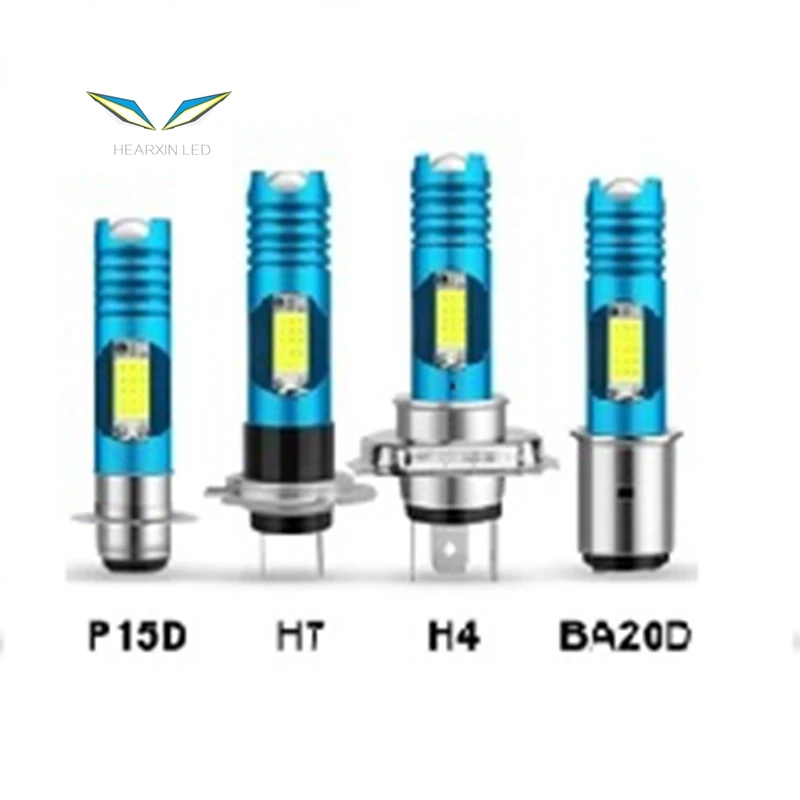 Мотоцикл RGB H4 BA20D светодиодная фара мотоцикла лампы COB лампа мото фары Мотоцикл аксессуары 12V