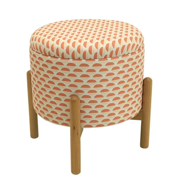 Wholesale Living Room Furniture New Design Round Small Ottoman Modern Footstool Velvet Ottoman