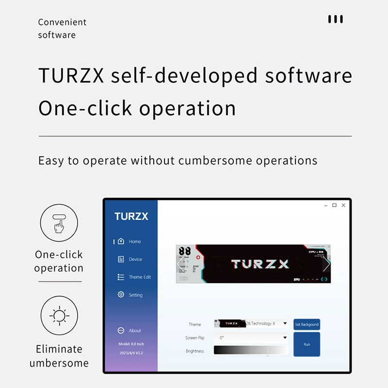 TURZX 9.2 Inch USB-C Secondary Screen, IPS 1920x462 LCD Panel for