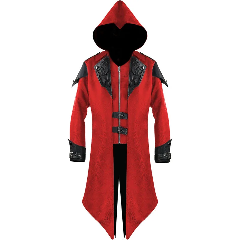 Sweat à Capuche Homme Style Assassin/Viking - Longue Coupe Ample - Inspiré Mythologie Nordique - Pour Cosplay, Déguisement, Moto