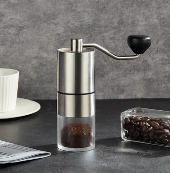 304 Stainless Steel Hand Grinder Mold Core Coffee Grinder with Plastic Body for Household and Hotel Use Manual Power Source