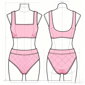 OEM Custom Women's Comfortable Two Piece Swimwear Beachwear Solid Color Sexy Bikini Set Woman's Quick Dry Swimsuit for Beach