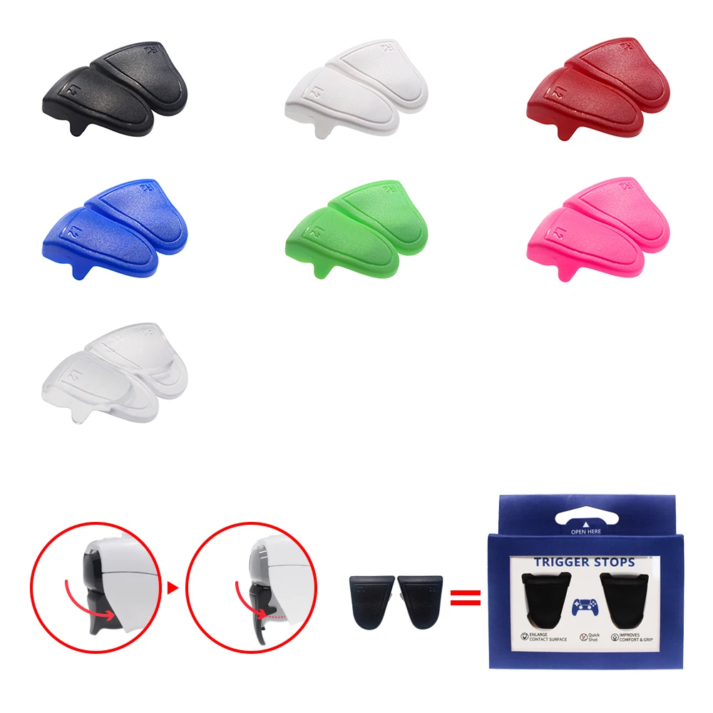 Durable L2 R2 Extender Trigger Stops for PS5 Controller Half Distance Removable Trigger Stop Button