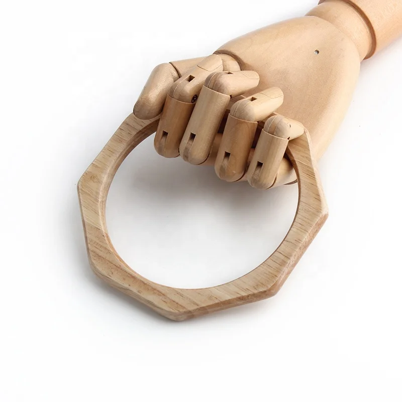 Natural Color Round Design Wooden Bag Handle DIY Custom