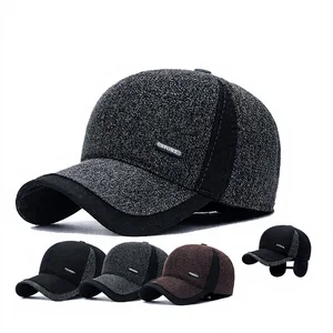 Thick Fleece-Lined PVC Unisex Winter Warmth Baseball Cap with Ear Flaps Breathable & Waterproof
