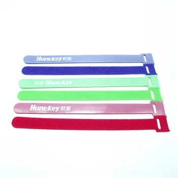 hook and loop reusable back to back cable tie with logo