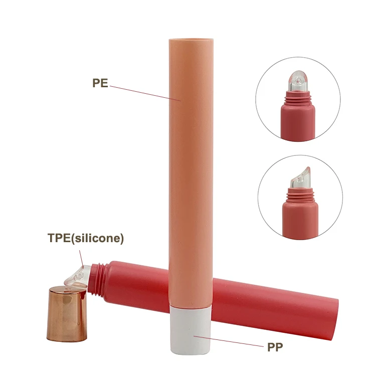 TPE Silicone Applicator Soft Cosmetic Packaging Innovations Squeeze Tube Custom Empty Lip Gloss Lip Balm Tubes