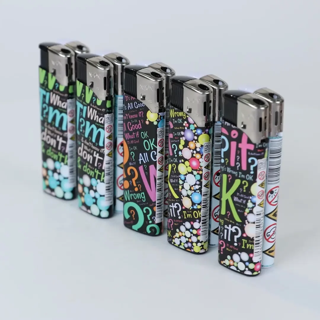 New Plastic Bulk Electronic Gas Lighter Creative Refillable Electronic