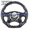 Fibra de carbono forjada azul + cuero perforado