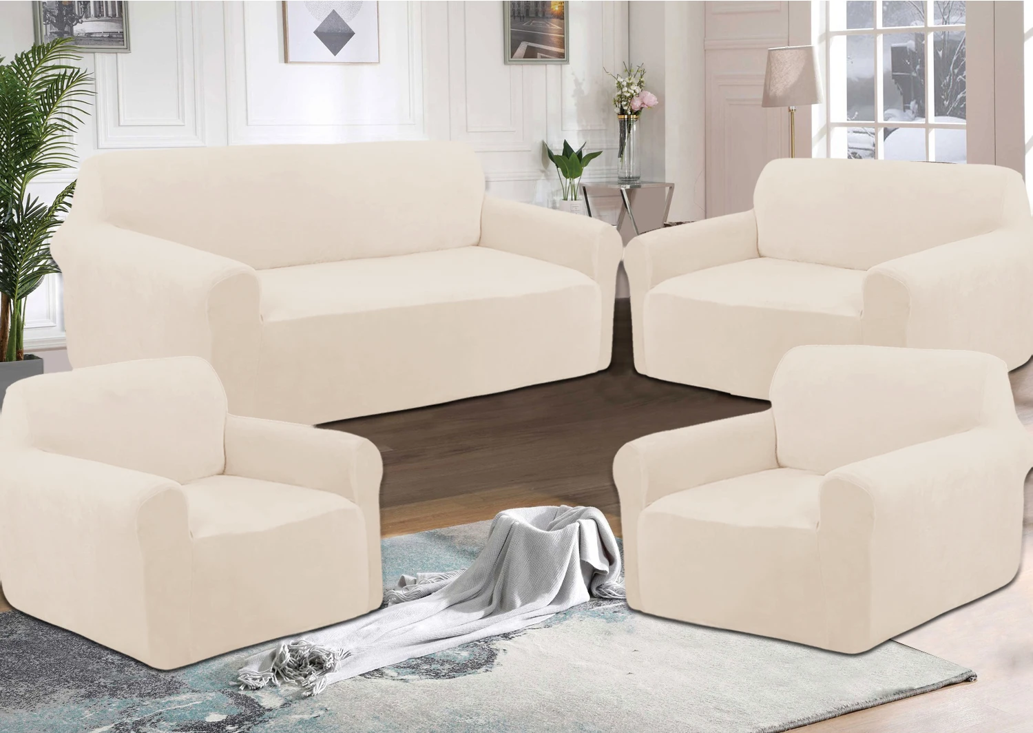 Armrest Cover For Sofa Non Slip Quilt Plush Yellow Velvet Fabric Funda