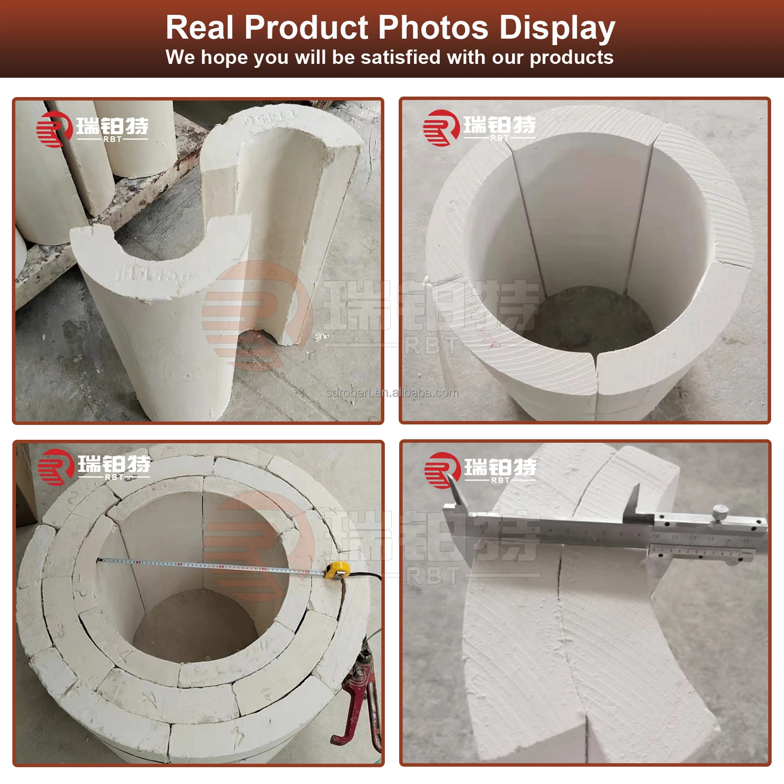 Industrial Thermal Insulation 1050C Calcium Silicate Pipe for Curved Segments